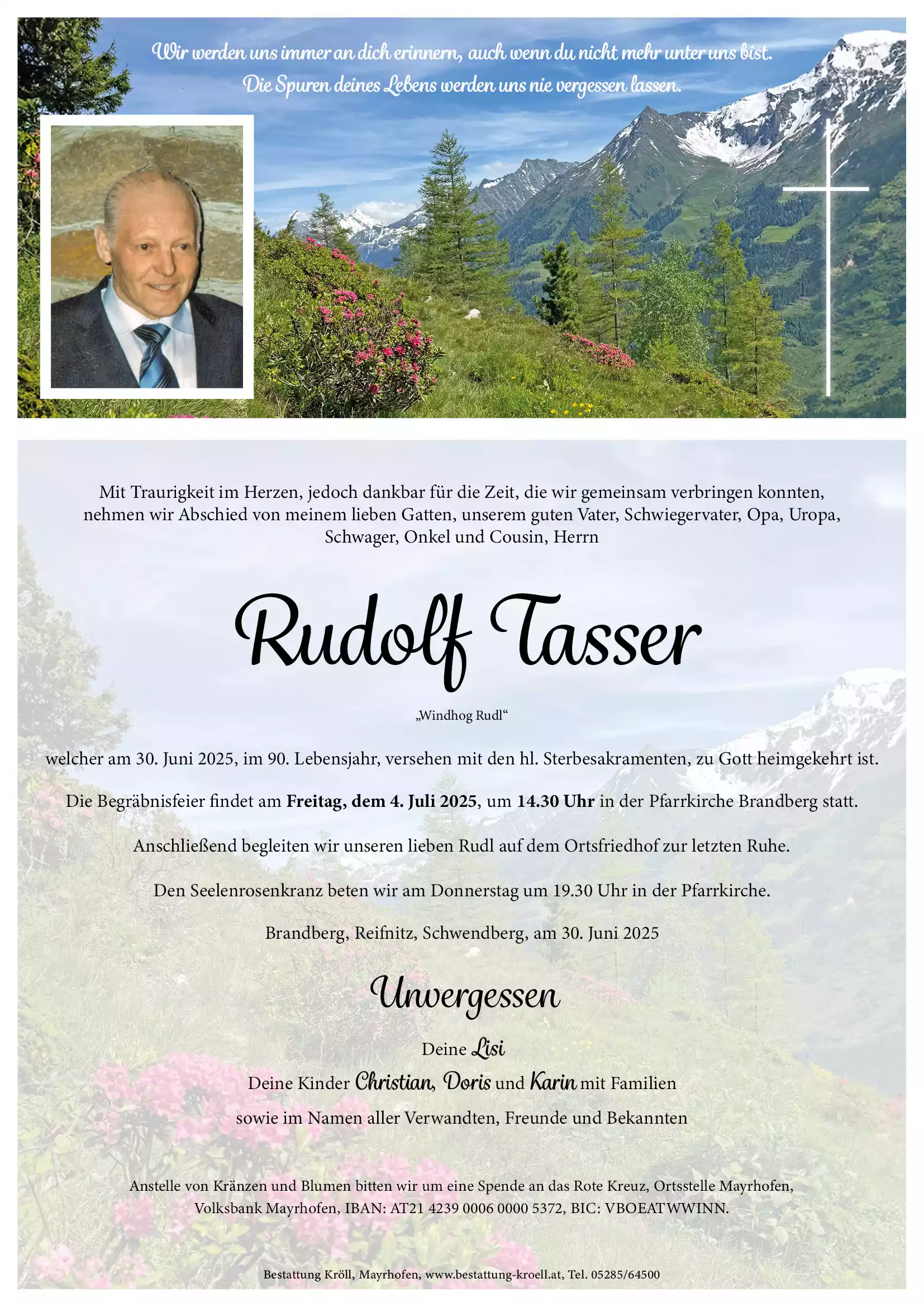 Parte von Rudolf Tasser